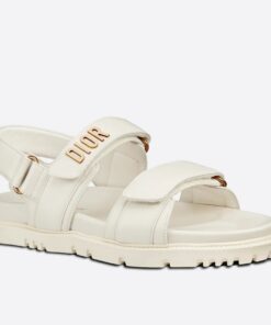 Replica Dior DiorAct Sandals In White Lambskin