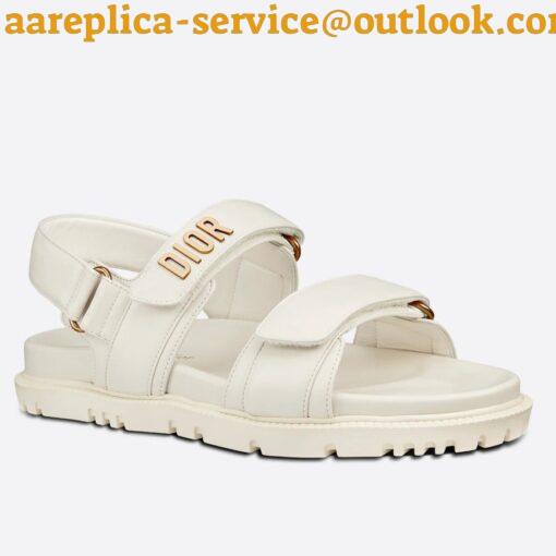 Replica Dior DiorAct Sandals In White Lambskin