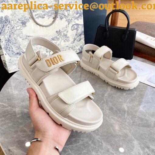 Replica Dior DiorAct Sandals In White Lambskin 3