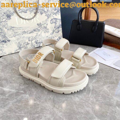 Replica Dior DiorAct Sandals In White Lambskin 4