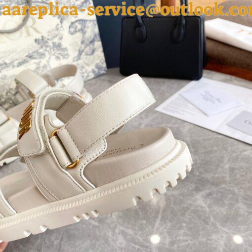 Replica Dior DiorAct Sandals In White Lambskin 5