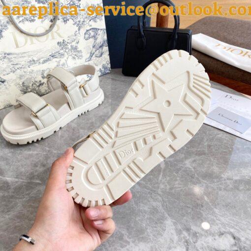 Replica Dior DiorAct Sandals In White Lambskin 7