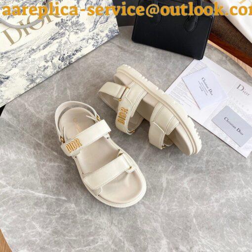 Replica Dior DiorAct Sandals In White Lambskin 8