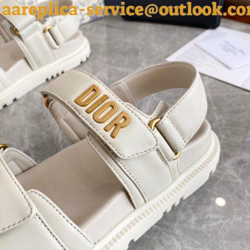 Replica Dior DiorAct Sandals In White Lambskin 9