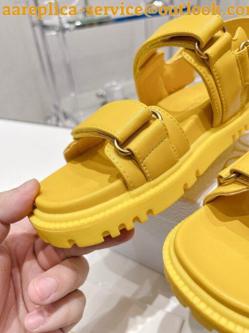 Replica Dior DiorAct Sandals In Yellow Lambskin 5