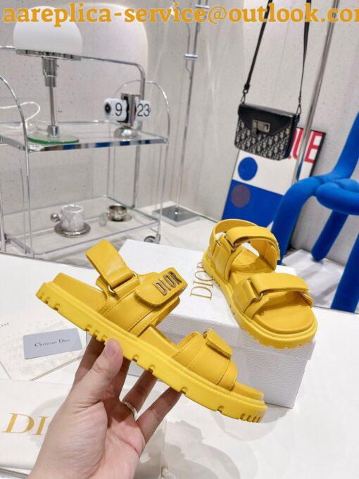 Replica Dior DiorAct Sandals In Yellow Lambskin 8