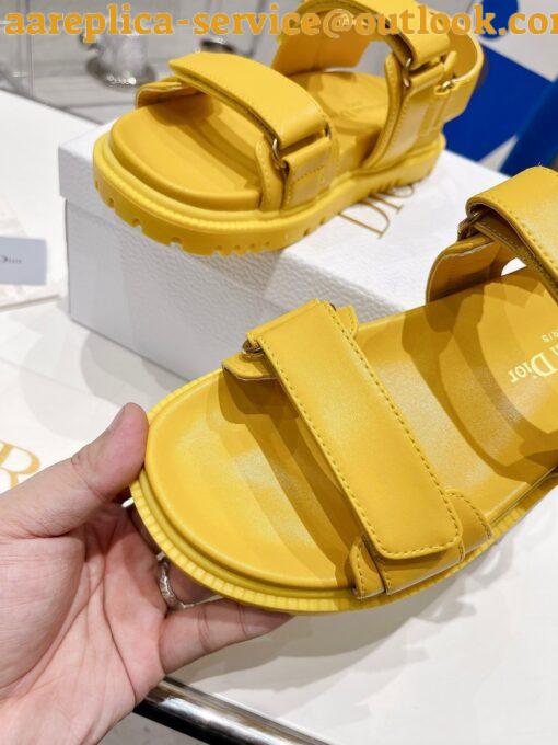 Replica Dior DiorAct Sandals In Yellow Lambskin 10