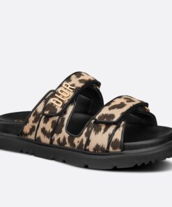 Replica Dior DiorAct Slides In Beige Multicolor Mizza Printed Technical Fabric