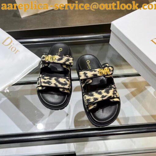 Replica Dior DiorAct Slides In Beige Multicolor Mizza Printed Technical Fabric 3