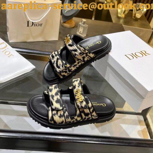 Replica Dior DiorAct Slides In Beige Multicolor Mizza Printed Technical Fabric 8