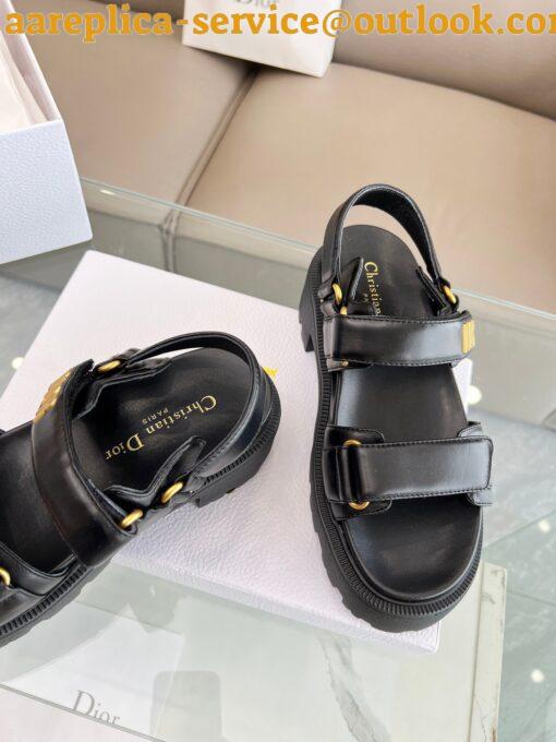 Replica Dior Dioract Platform Sandals in Black Lambskin 7