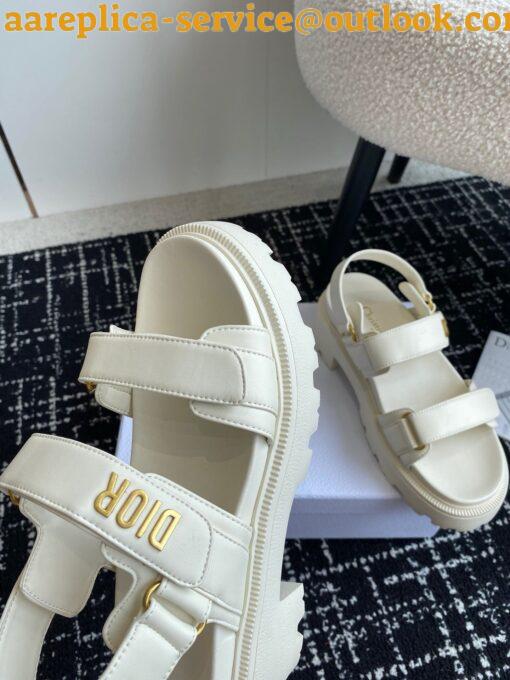 Replica Dior Dioract Platform Sandals in White Lambskin 3