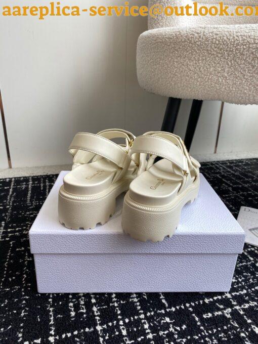 Replica Dior Dioract Platform Sandals in White Lambskin 4