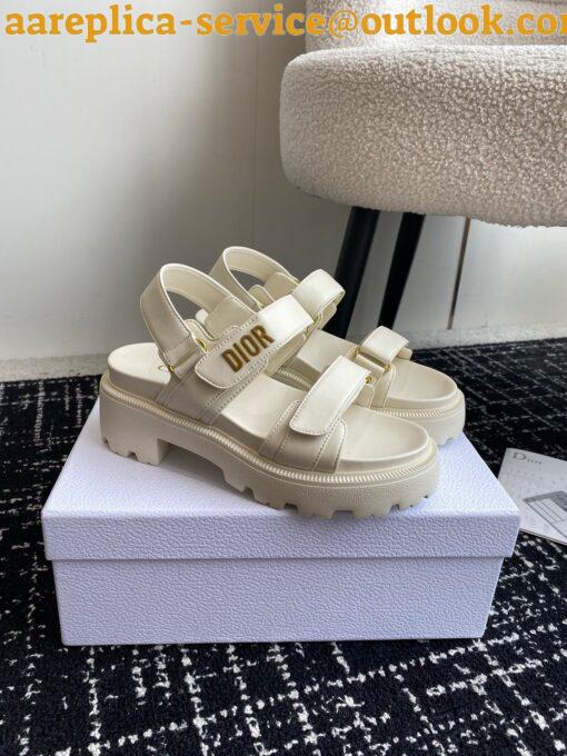 Replica Dior Dioract Platform Sandals in White Lambskin 6