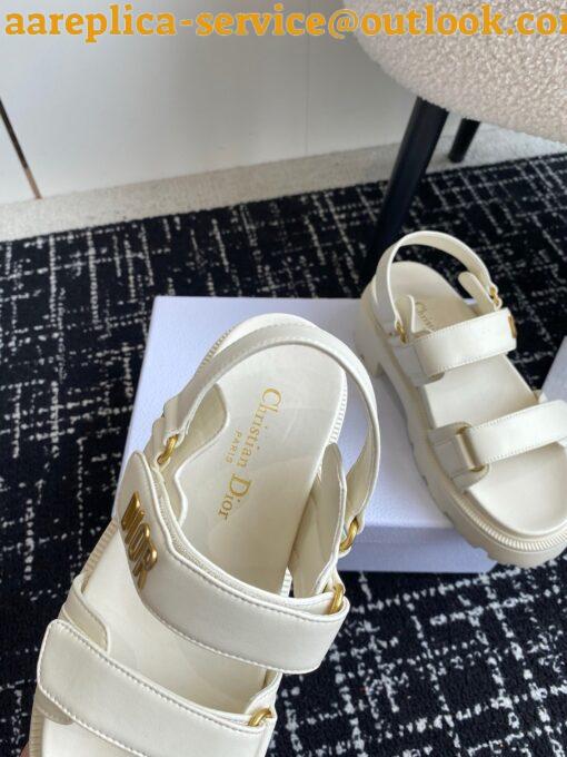 Replica Dior Dioract Platform Sandals in White Lambskin 7