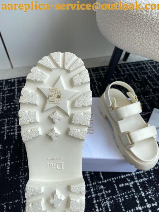 Replica Dior Dioract Platform Sandals in White Lambskin 9