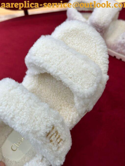 Replica Dior Dioract Sandals In White Shearling 3