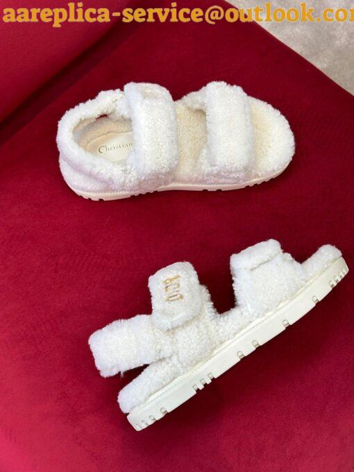 Replica Dior Dioract Sandals In White Shearling 5