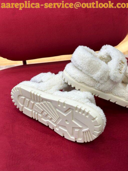 Replica Dior Dioract Sandals In White Shearling 6