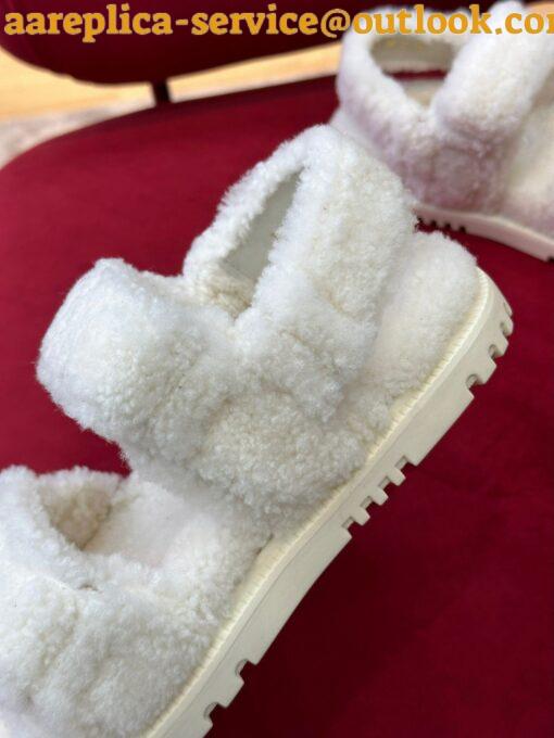 Replica Dior Dioract Sandals In White Shearling 7