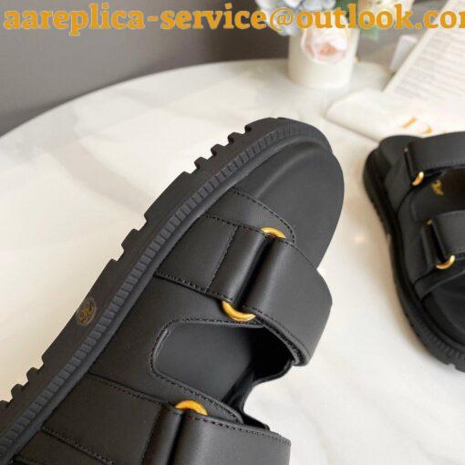 Replica Dior Dioract Slide Sandals In Black Lambskin 6