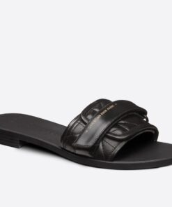 Replica Dior Dio(r)evolution Slide Sandals In Black Calfskin 2