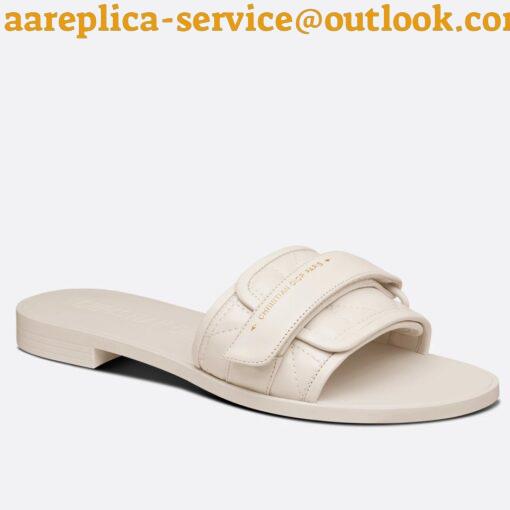 Replica Dior Dio(r)evolution Slide Sandals In White Calfskin