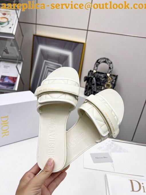 Replica Dior Dio(r)evolution Slide Sandals In White Calfskin 3