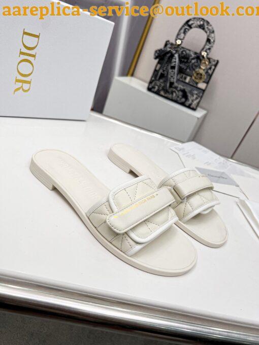 Replica Dior Dio(r)evolution Slide Sandals In White Calfskin 5