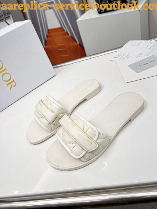 Replica Dior Dio(r)evolution Slide Sandals In White Calfskin 6