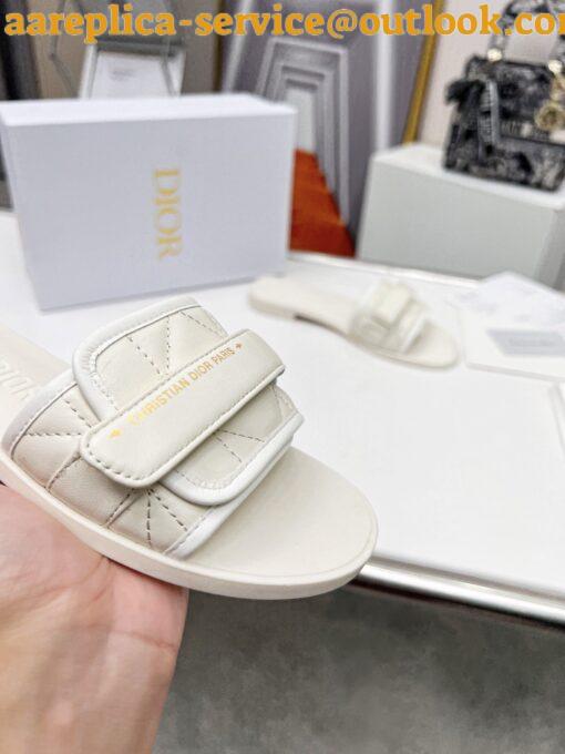 Replica Dior Dio(r)evolution Slide Sandals In White Calfskin 8