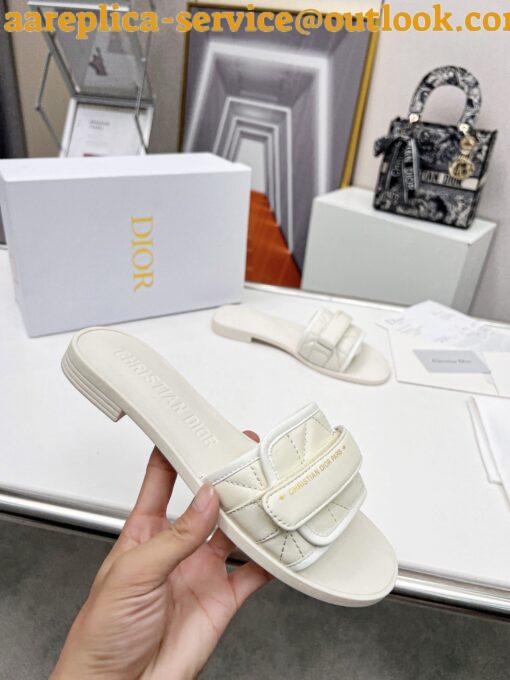 Replica Dior Dio(r)evolution Slide Sandals In White Calfskin 9