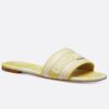 Replica Dior Dioriviera Dway Slides in Raffia and Pink Embroidered Cotton 11