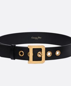 Replica Dior Diorquake 35MM Belt In Black Calfskin