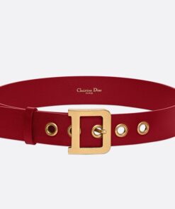 Replica Dior Diorquake 35MM Belt In Red Calfskin