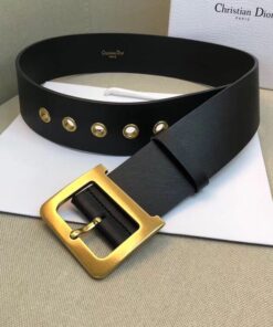 Replica Dior Diorquake 55MM Belt In Black Calfskin