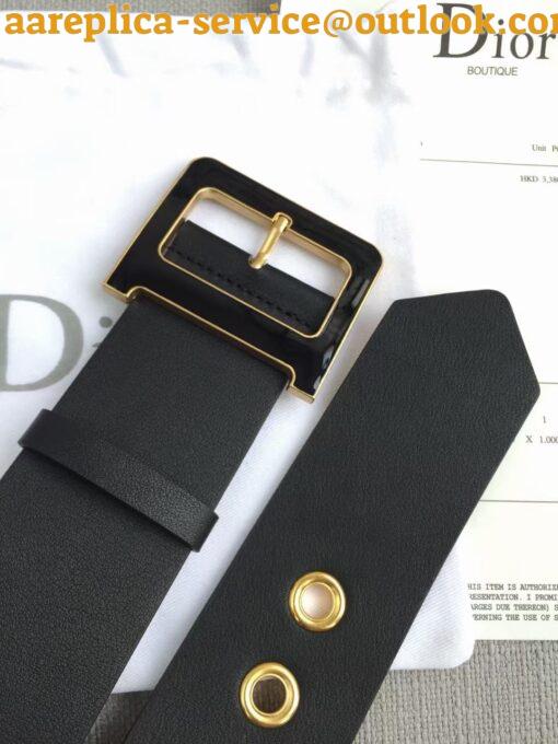 Replica Dior Diorquake 55MM Belt In Black Smooth Calfskin 4