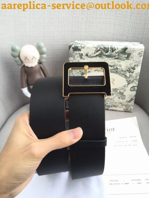 Replica Dior Diorquake 55MM Belt In Black Smooth Calfskin 6