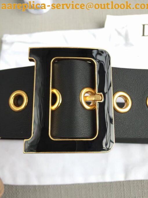 Replica Dior Diorquake 55MM Belt In Black Smooth Calfskin 7