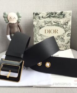 Replica Dior Diorquake 55MM Belt In Black Smooth Calfskin