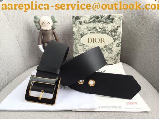 Replica Dior Diorquake 55MM Belt In Black Smooth Calfskin