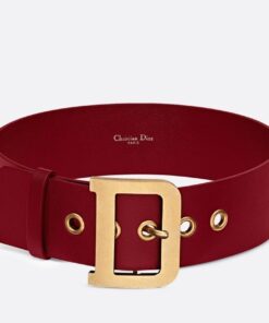 Replica Dior Diorquake 55MM Belt In Red Calfskin