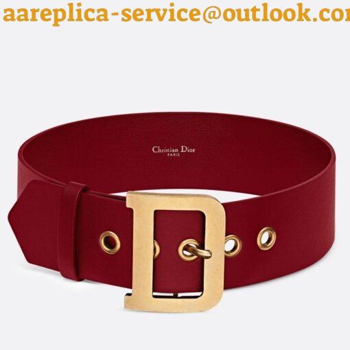 Replica Dior Diorquake 55MM Belt In Red Calfskin 2