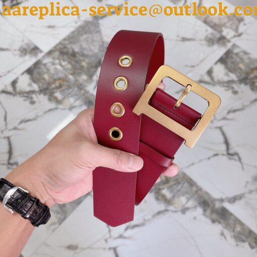 Replica Dior Diorquake 55MM Belt In Red Calfskin 3