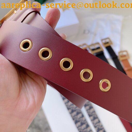 Replica Dior Diorquake 55MM Belt In Red Calfskin 8