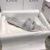 Replica Dior Dway Slides In Grey-Tone Embroidered Metallic Fabric 10