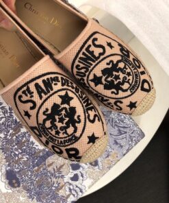 Replica Dior Granville Espadrilles In Beige Jute Canvas with Dior Union Motif 2