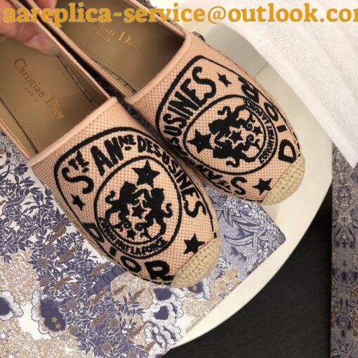 Replica Dior Granville Espadrilles In Beige Jute Canvas with Dior Union Motif