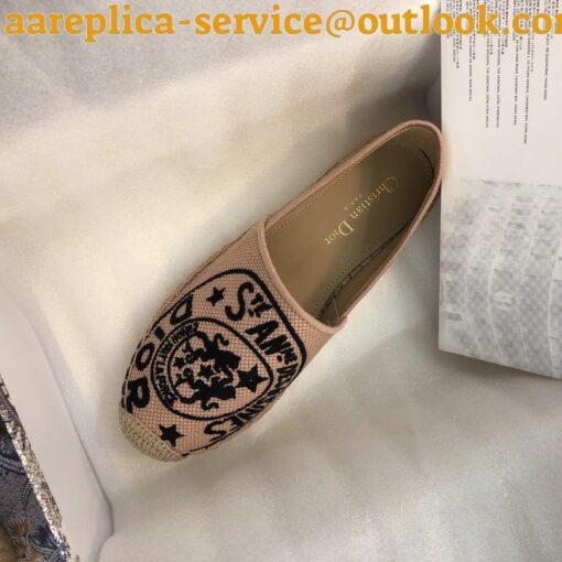 Replica Dior Granville Espadrilles In Beige Jute Canvas with Dior Union Motif 11