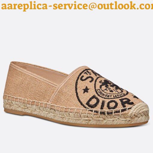 Replica Dior Granville Espadrilles In Beige Jute Canvas with Dior Union Motif 12